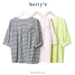 【betty’s 貝蒂思】格紋緹花五分袖方領上衣(共三色)