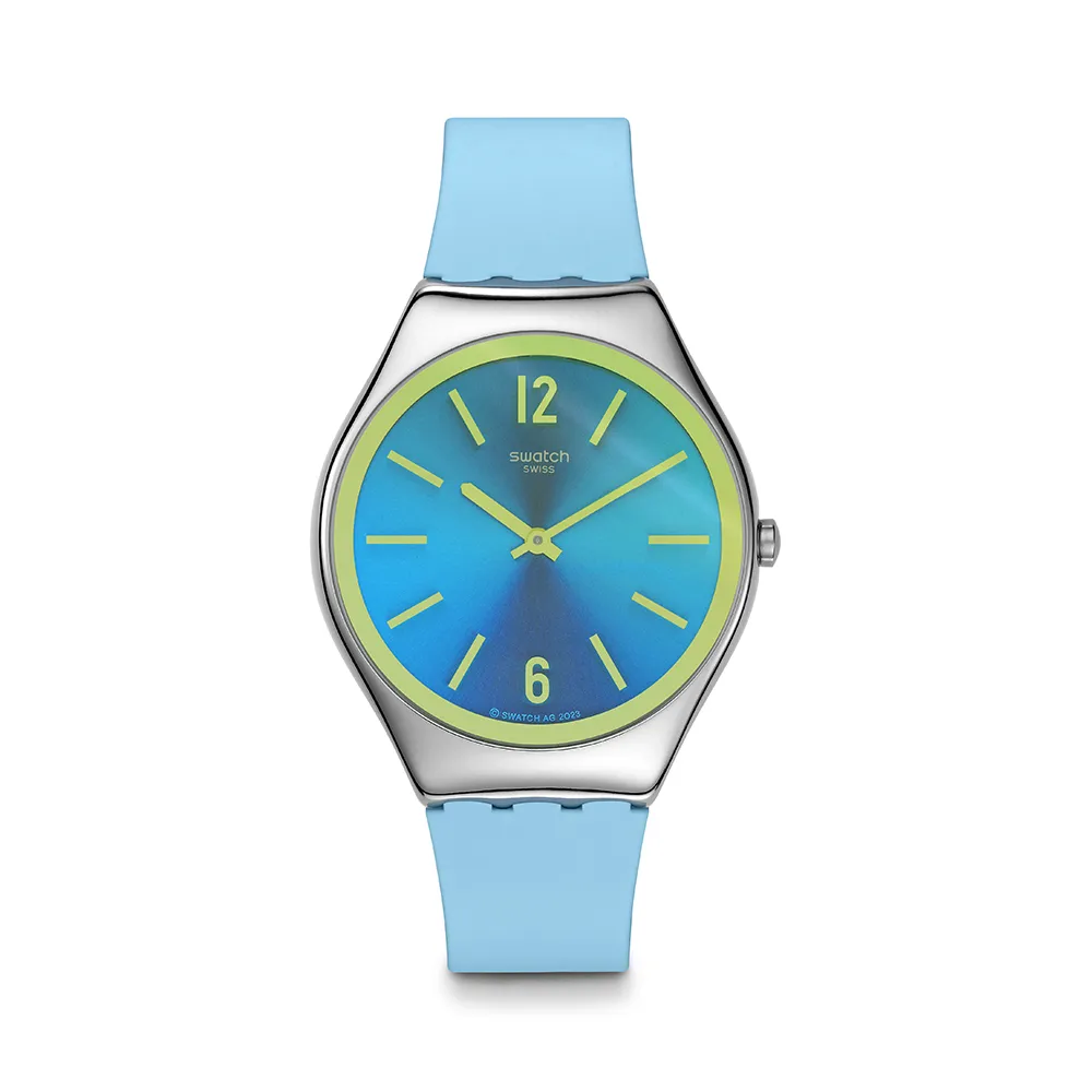 【SWATCH】Skin Irony 超薄金屬系列手錶 MIDDAY SKY 男錶 女錶 瑞士錶 錶(38mm)