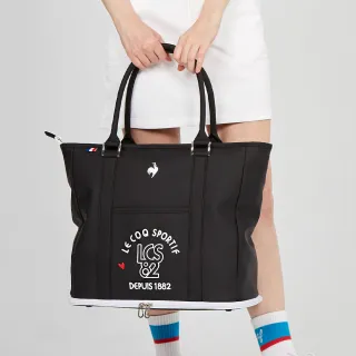 【LE COQ SPORTIF 公雞】官方直營 高爾夫系列 黑色球鞋收納大容量托特包 QLT0J502