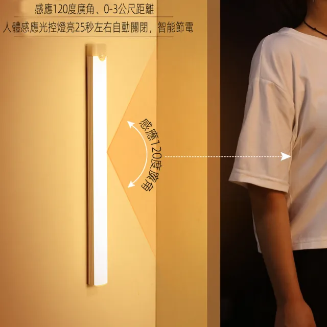 【月陽】高亮21LED充電式充電插電兩用無段調光磁吸帶開關感應燈小夜燈手電筒(YMM005)