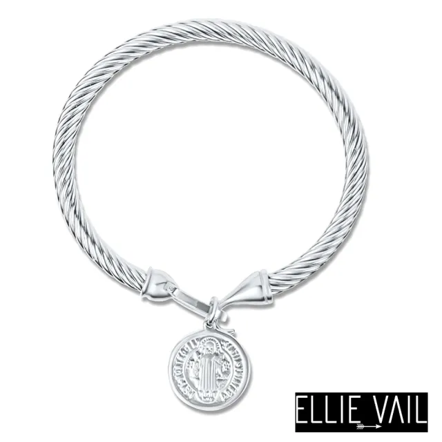 【ELLIE VAIL】邁阿密防水珠寶 古典錢幣螺旋紋銀色手環 Maya Coin(防水珠寶)