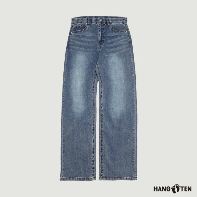 【Hang Ten】女裝-韓國同步款-STRAIGHT FIT涼爽吸濕快乾直筒牛仔長褲(多色選)
