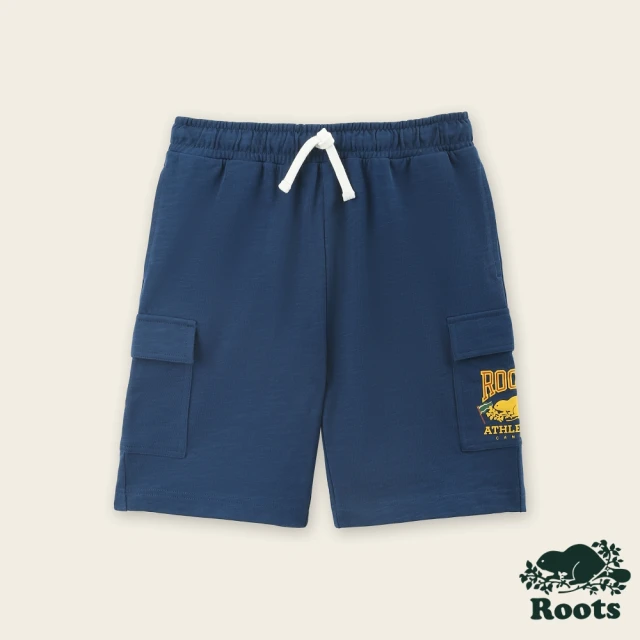 【Roots】Roots 大童- RBA ANIMAL棉短褲(藍色)