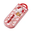 【百科良品】日本製 Hello Kitty凱蒂貓 小熊 環保筷子+湯匙+叉子三件餐具組 抗菌加工Ag+(紅)