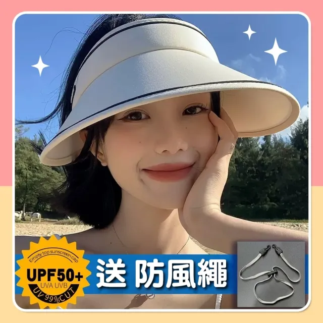 【Zhuyin】防紫外線UPF50+大帽簷空頂帽(防曬帽 遮陽帽 抗UV帽)