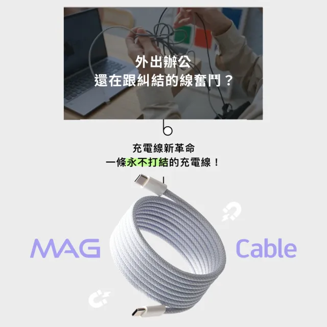 【Photofast】MagCable 240W Type-C to Type-C 磁吸收納編織快充充電線(200cm)