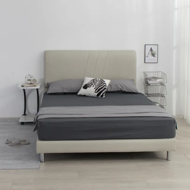 【IDEA】TANYA坦雅簡約6尺雙人加大皮革床架/房間3件組(床頭+床底)