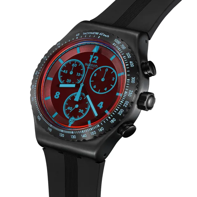 【SWATCH】Irony 金屬Chrono系列手錶 CRIMSON MYSTIQUE 男錶 女錶 手錶 瑞士錶 錶(43mm)