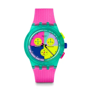 【SWATCH】Chrono 原創系列手錶 SWATCH NEON FLASH ARROW 男錶 女錶 手錶 瑞士錶 錶(42mm)