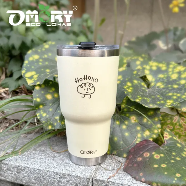 【台隆手創館】OMORY 哈囉原創不鏽鋼冰壩杯900mL(冰霸杯 保冰杯 隨行杯)