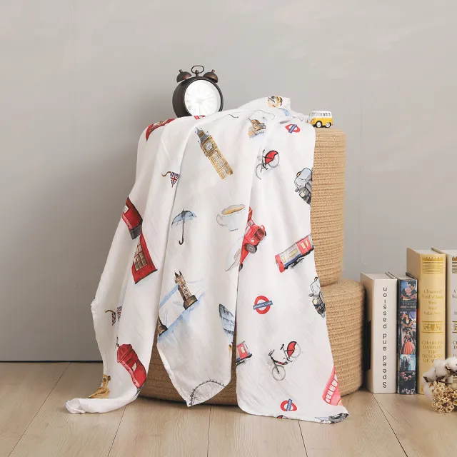 【Panda London】寶寶紗布包巾-70x70cm(100%竹纖維 一組3入)