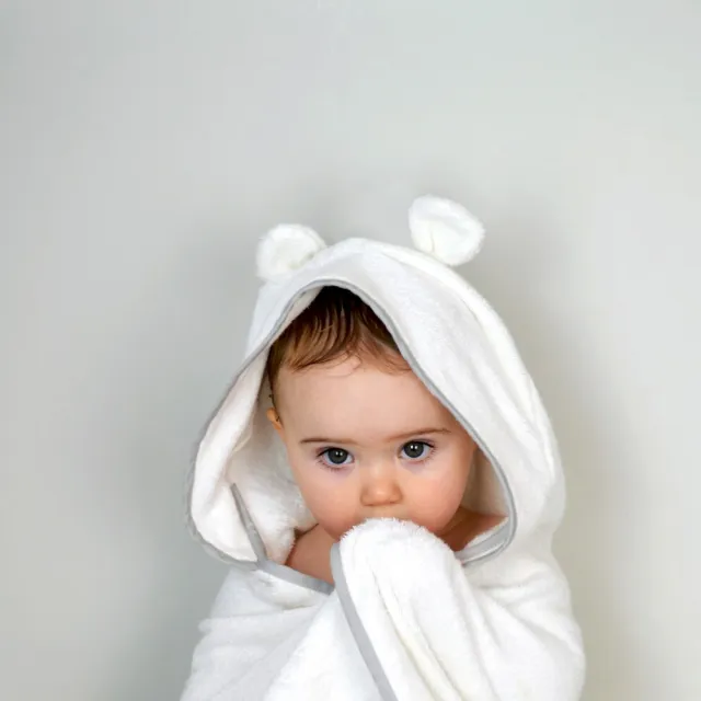 【Shnuggle】連帽圍裙式寶寶浴巾 嬰兒斗篷浴巾(竹纖維材質 細緻舒柔)