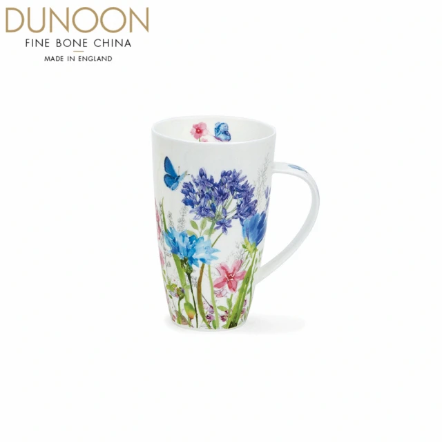 DUNOON 微風花影馬克杯-藍-600ml(100%英國製骨瓷馬克杯)