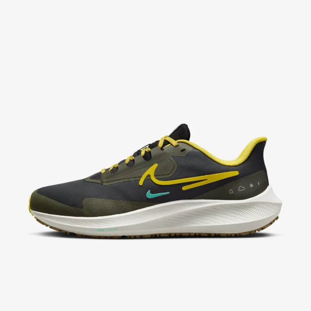 NIKE 耐吉 Air Zoom Pegasus Shield 男 慢跑鞋 路跑 小飛馬 緩震 黑綠(FV8107-070)