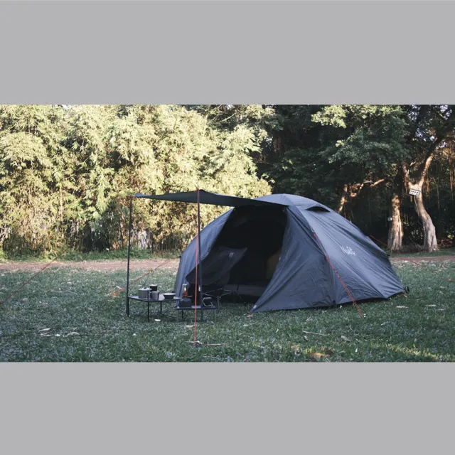 【NUIT 努特】黑曜日 鋁合金前庭雙人帳 銀膠 210x180xH120cm 2人帳蓬 輕量帳 單人機車露營 野營(NTG111)