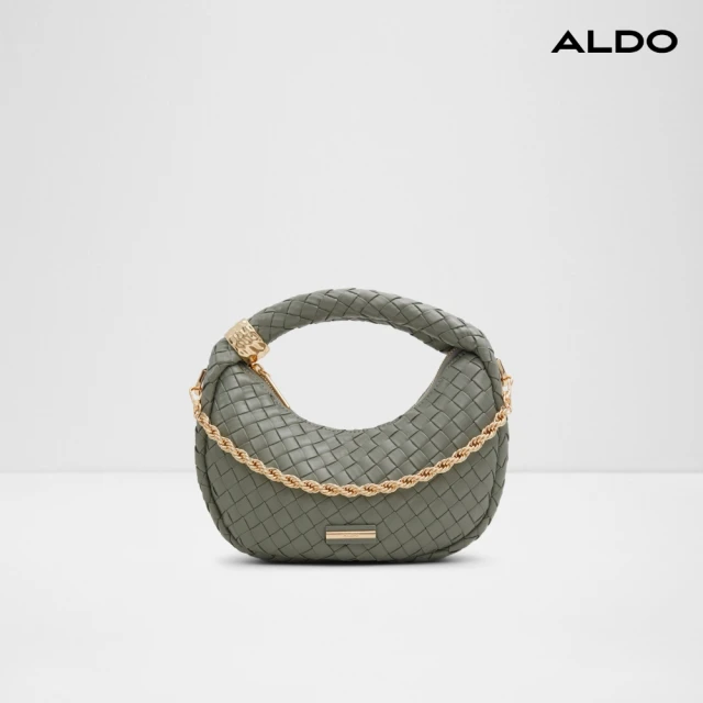 ALDOALDO VENESSA-優雅編織弧度設計彎月手提包-女包(綠色)