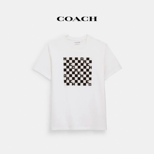 COACHCOACH 官方直營棋盤格棉質T恤-黑色和白色(CO792)