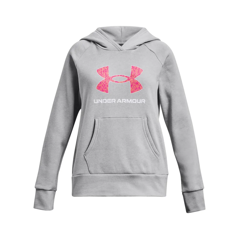 【UNDER ARMOUR】UA 女童 Rival Fleece帽T_1381678-011(灰粉)