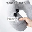 【Tourix】快速按壓充氣連帽頸枕 可收納隱藏遮光帽 涼感親膚面料 旅遊護頸U型枕 出國旅行飛機