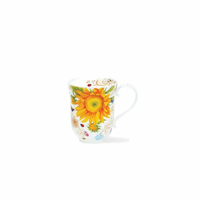 【DUNOON】典藏花語骨瓷馬克杯對杯-330ml(100%英國製 居禮名店獨家代理)