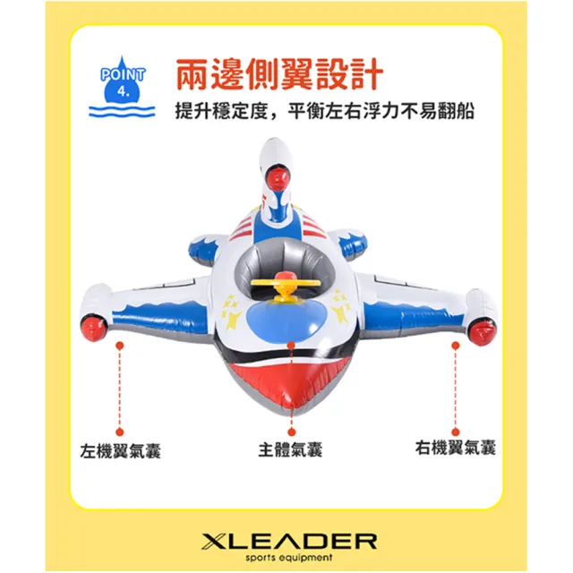 【Leader X】網紅爆款 加厚防爆喇叭方向盤飛機戲水坐騎 兒童造型游泳圈(適用1-6歲)