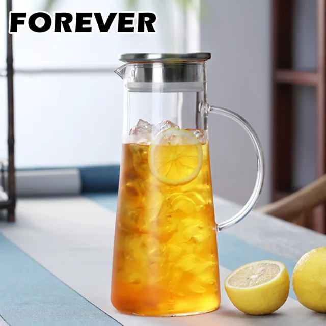 【日本FOREVER】耐熱玻璃把手水壺1500ML(買一送一)