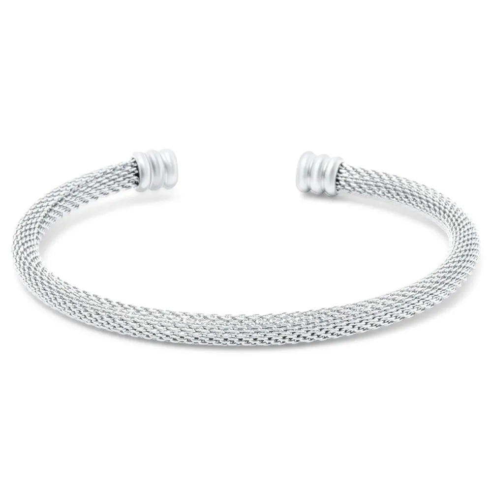 【ELLIE VAIL】邁阿密防水珠寶 經典鋼索繩紋金色手環 C型可調式 Sinclair Mesh(防水珠寶)