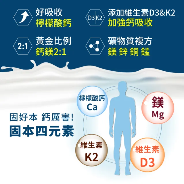 【Lovita愛維他】檸檬酸鈣固本加強素食錠(120錠)