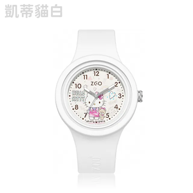 【SANRIO 三麗鷗】凱蒂貓美樂蒂大耳狗果凍錶帶夜光石英錶(兒童 學生 手錶)