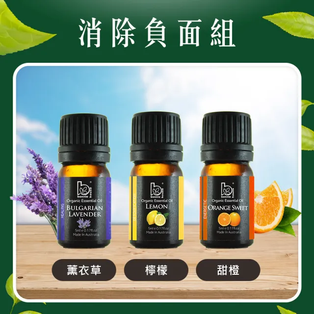 【Bonnie House 植享家】雙有機精油5ml 三入組(多款任選)