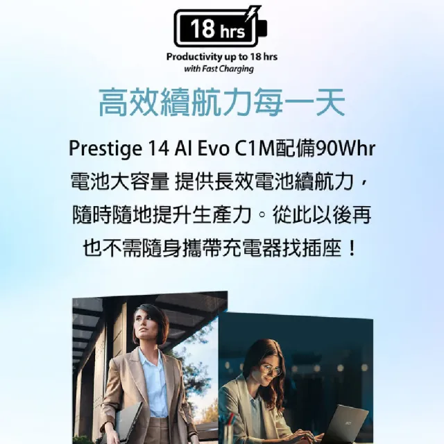 【MSI 微星】14吋 Ultra5-125H 輕薄EVO AI 筆電(Prestige 14 AI Evo/16G/2TB SSD/W11/C1MG-012TW)