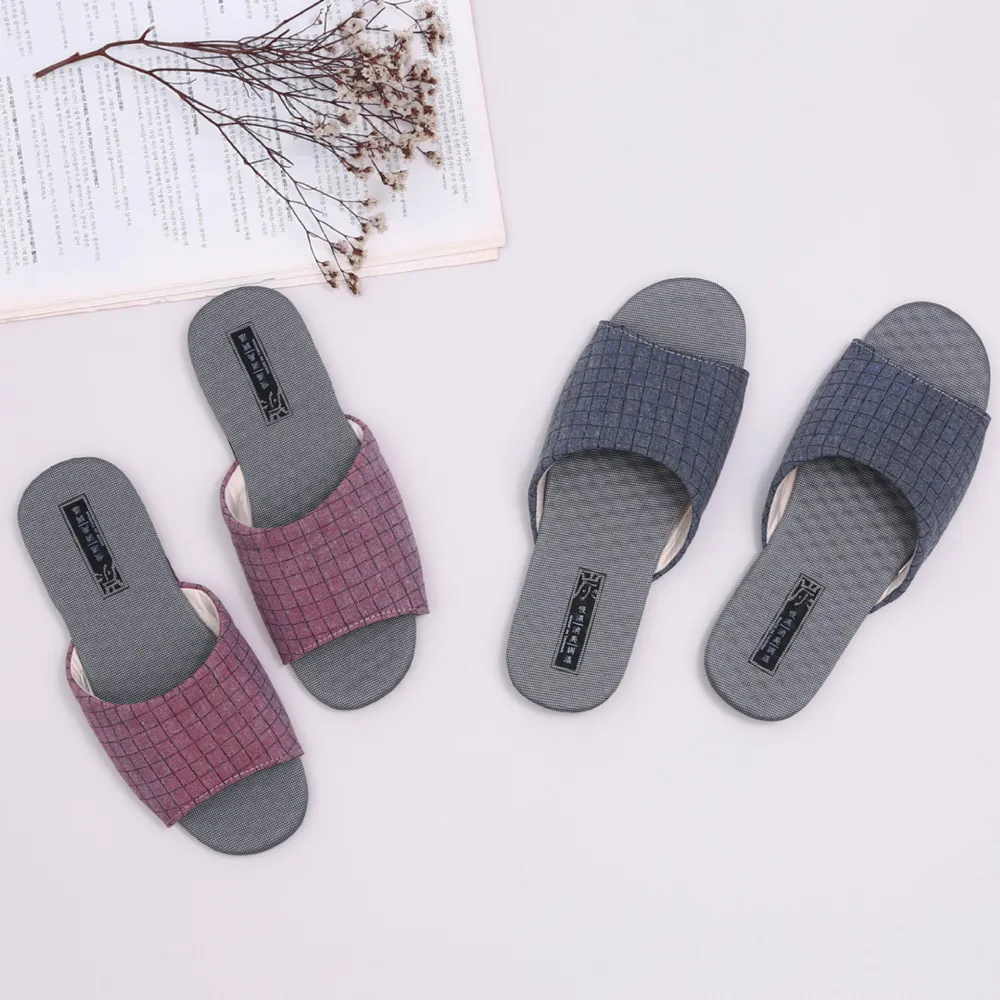 【維諾妮卡】格紋竹炭機能乳膠室內拖鞋(2色)