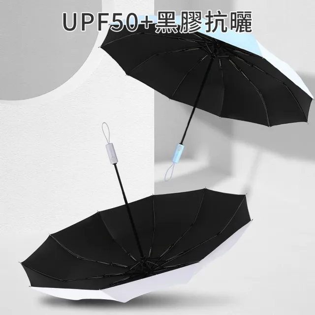 【Coloxy】2入組 輕量超防曬UPF50+自動傘 時尚配色 大傘面晴雨傘(8骨防風/黑膠遮陽抗UV/摺疊傘)