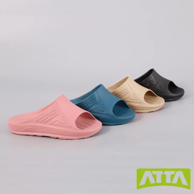 【ATTA】40厚底均壓散步拖鞋-黑色(足底筋膜支撐 足底按摩 足弓鞋 無毒檢驗/寵物友善)
