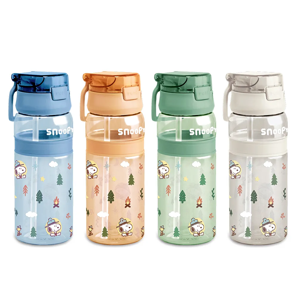 【SNOOPY 史努比】野營趣 輕巧Tritan提手水瓶700ml(買1送1)