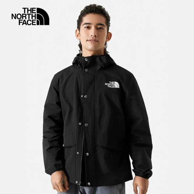 The North Face 北面男款深灰色防水透氣連帽衝鋒