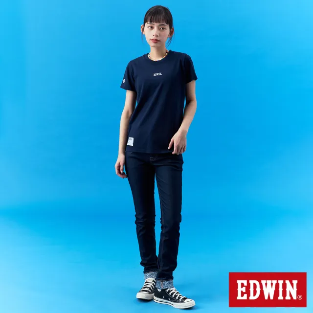 【EDWIN】女裝 BT21冰河玉斜紋窄管丹寧直筒迦績褲(原藍色)