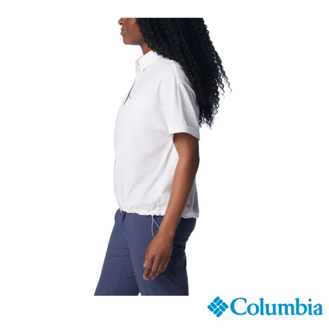 【Columbia 哥倫比亞 官方旗艦】女款-Boundless Trek™防曬UPF50防潑短袖襯衫-白色(UAR35000WT/IS)