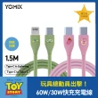 2入組【YOMIX 優迷】迪士尼玩具總動員C to C 60W/C to L 30W充電線(PD快充/三眼怪/熊抱哥/支援i15快充)