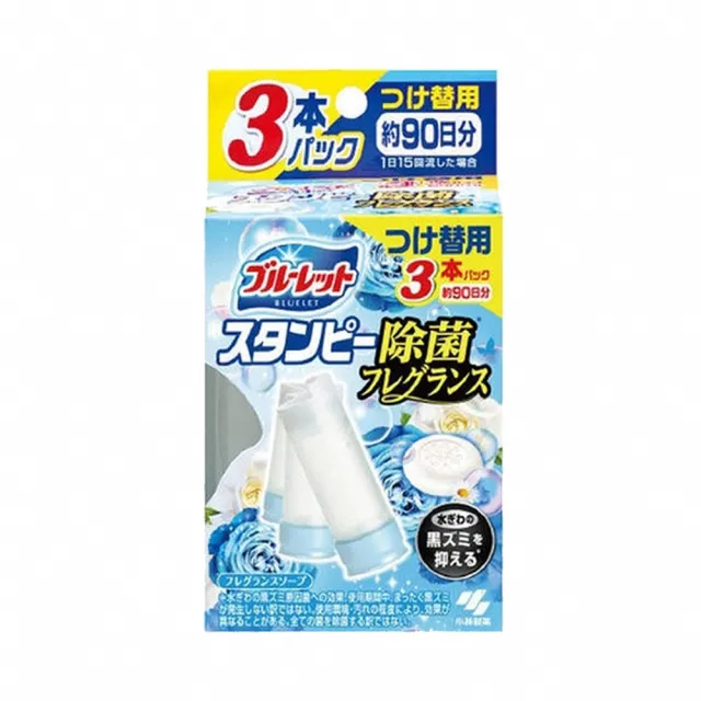 【台隆手創館】日本小林 新馬桶潔淨花瓣凝膠3入補充包-28g×3(白色皂香/超級薄荷)