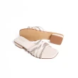 【KOKKO 集團】閃亮輕奢水鑽柔軟綿羊皮涼拖鞋(白色)