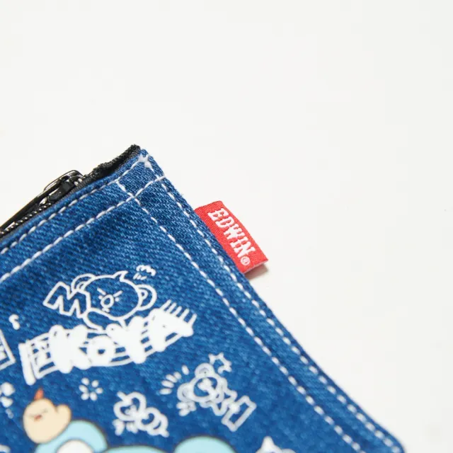 【EDWIN】男女裝 BT21牛仔證件套(水藍色)