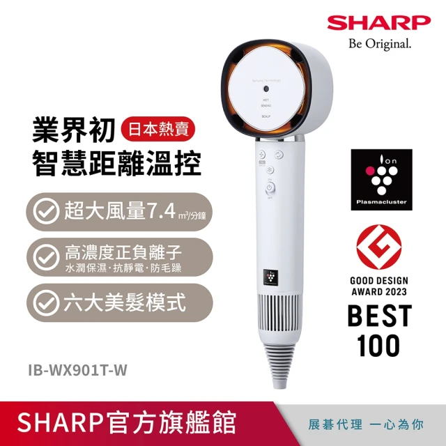 SHARP 夏普 四氣流水潤溫控吹風機-午夜黑(IB-WX9