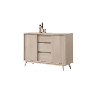 【H&D 東稻家居】淺木色滑門餐櫃4尺(TKHT-07179)