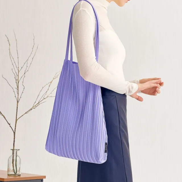 【BLUEORB】韓國 BLUEORB Each Bag 皺褶托特包 肩背包-內附收納袋(丁香紫)
