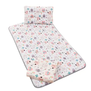 【Annette】純棉加厚嬰兒床墊／兒童睡墊+安撫毯+安撫童枕 三件組(多款任選)