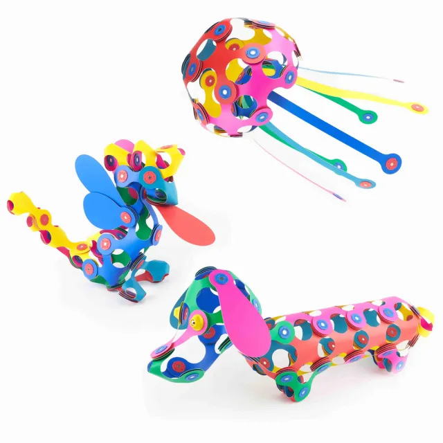 【CLIXO 創樂多磁力片】派對組-彩虹色60片(益智STEAM玩具)