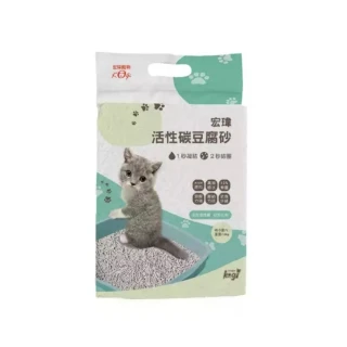 【宏瑋】貓砂 活性碳豆腐砂6L 6入組(豆腐砂)