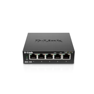 【D-Link】DGS-105 台灣製造 5埠 Gigabit 桌上型10/100/1000BASE-T 超高速乙太網路交換器 金屬外殼