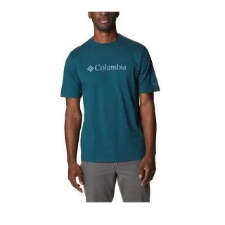 【Columbia 哥倫比亞 官方旗艦】男款-CSC Basic Logo™短袖上衣-孔雀藍(UJO15860PC/HF)